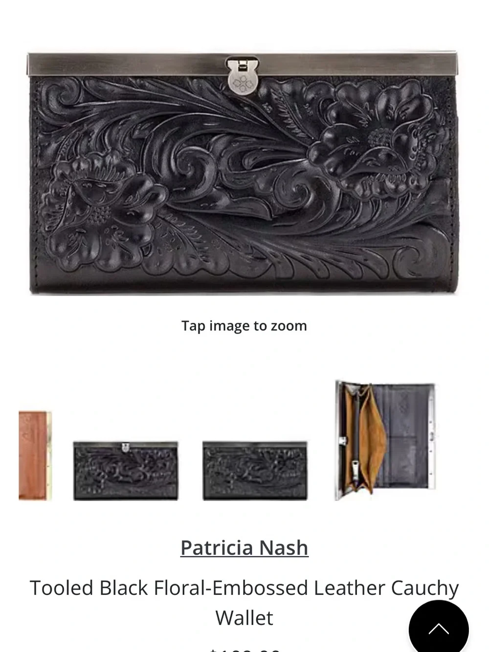 Patricia Nash Tooled Black Floral-Embossed Leather Wallet - Picture 9 of 9